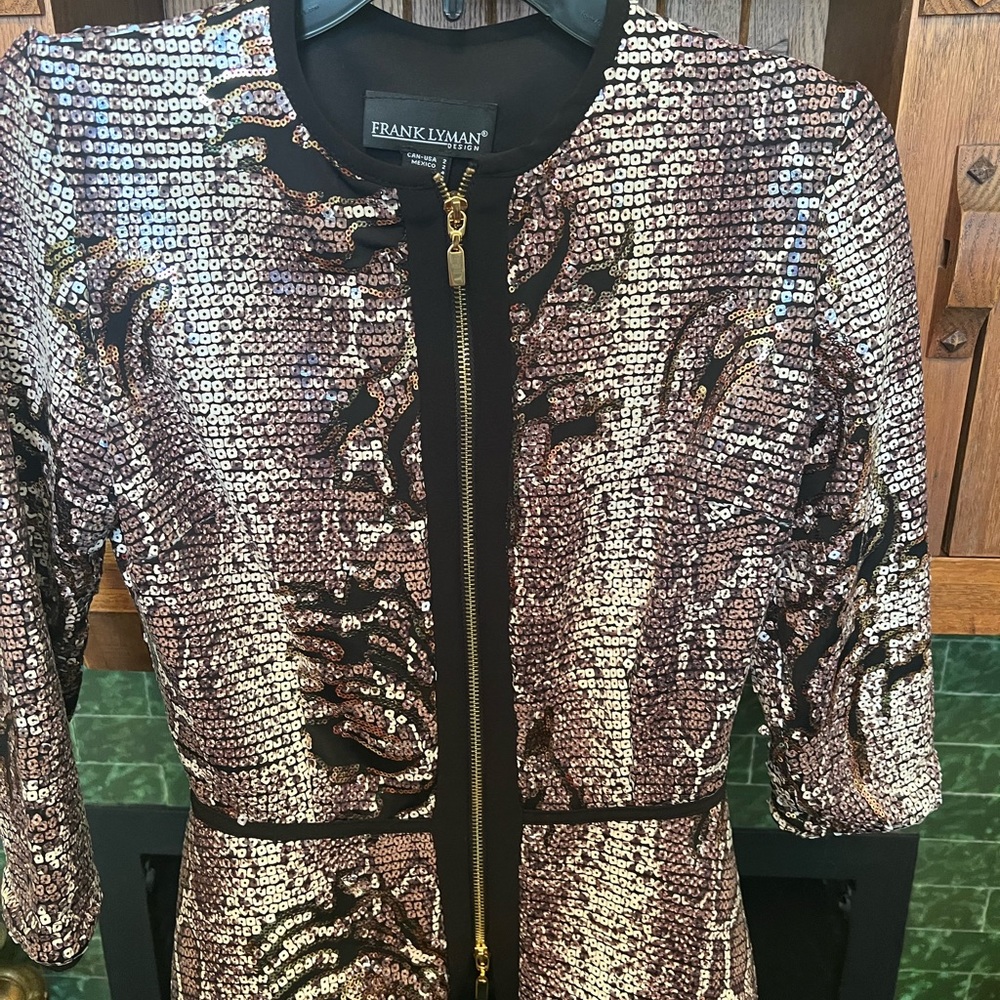 Frank Lyman sequin snake print lightweight jacket-2-NWOTs